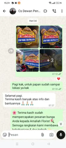 Testimonial Papan Bunga Pernikahan pati