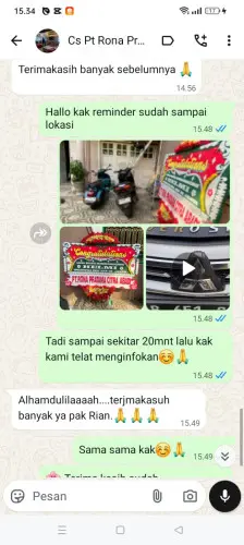 Testimonial Papan Bunga pati